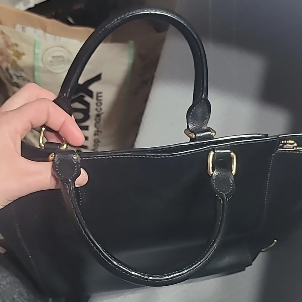 Vera Bradley Black Morgan Satchel Tote Crossbody Bag Purse